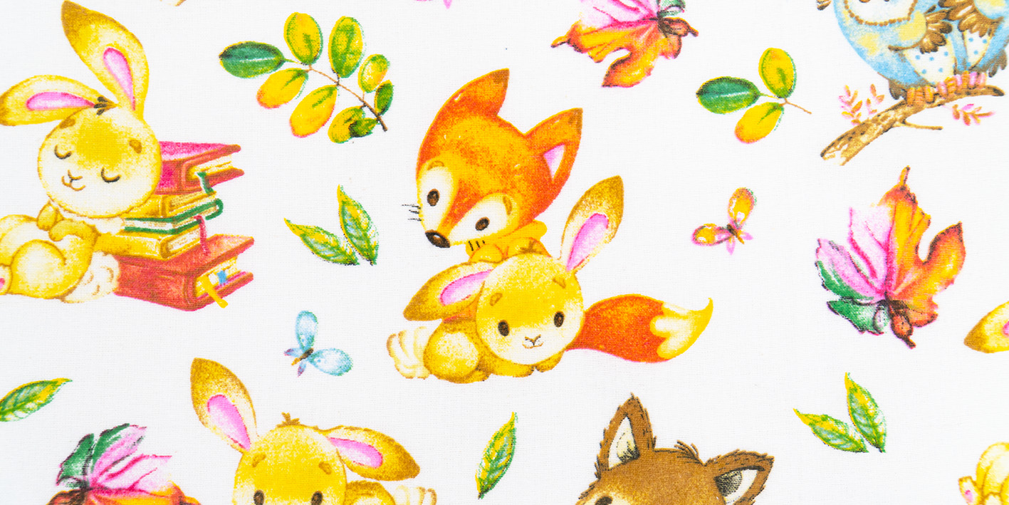 Pielucha flanelowa jesienne zwierzęta